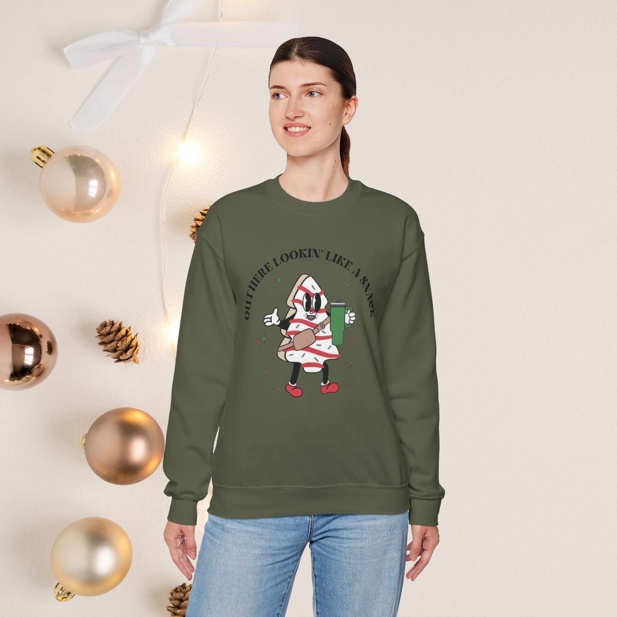 Out here lookin' like a snack, | Unisex Crewneck Sweatshirt - Image 20