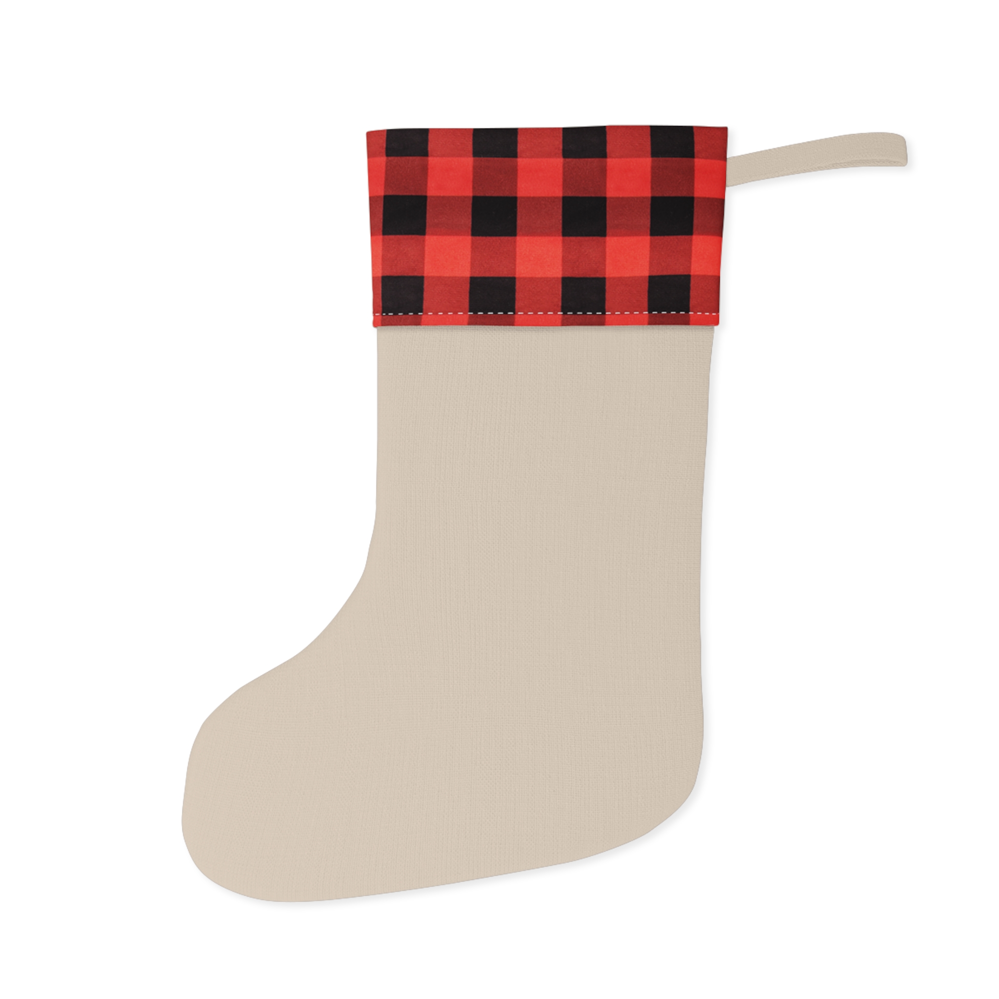 Christmas Stocking | burlap | plaid - Image 4