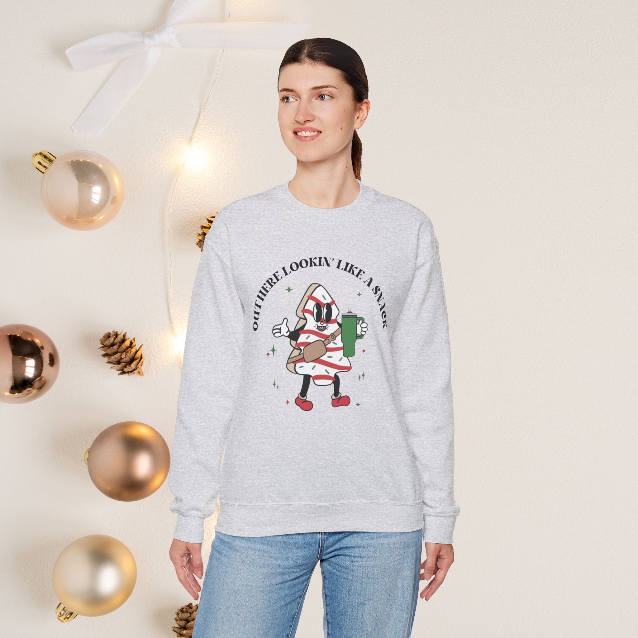 Out here lookin' like a snack, | Unisex Crewneck Sweatshirt - Image 5