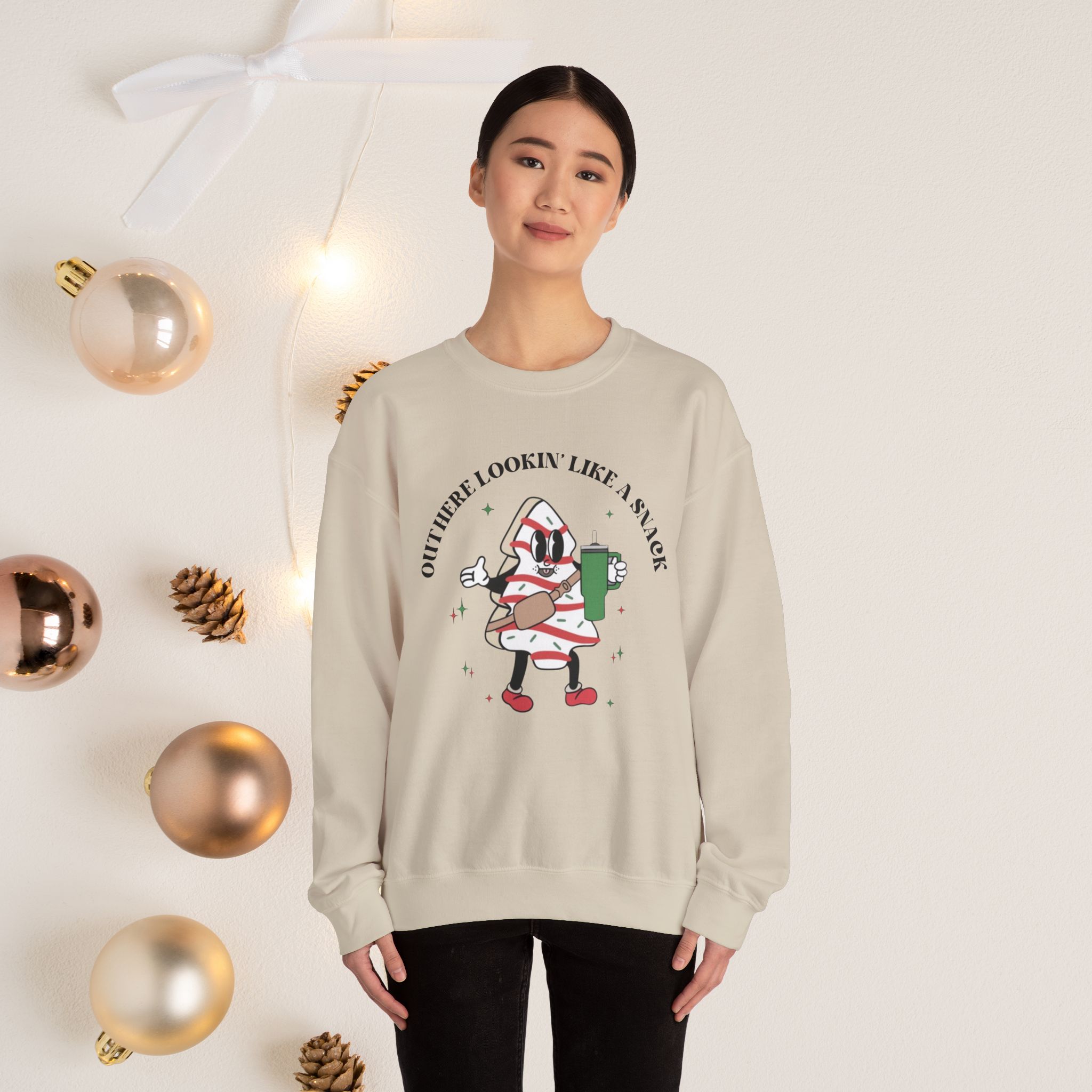 Out here lookin' like a snack, | Unisex Crewneck Sweatshirt - Image 7