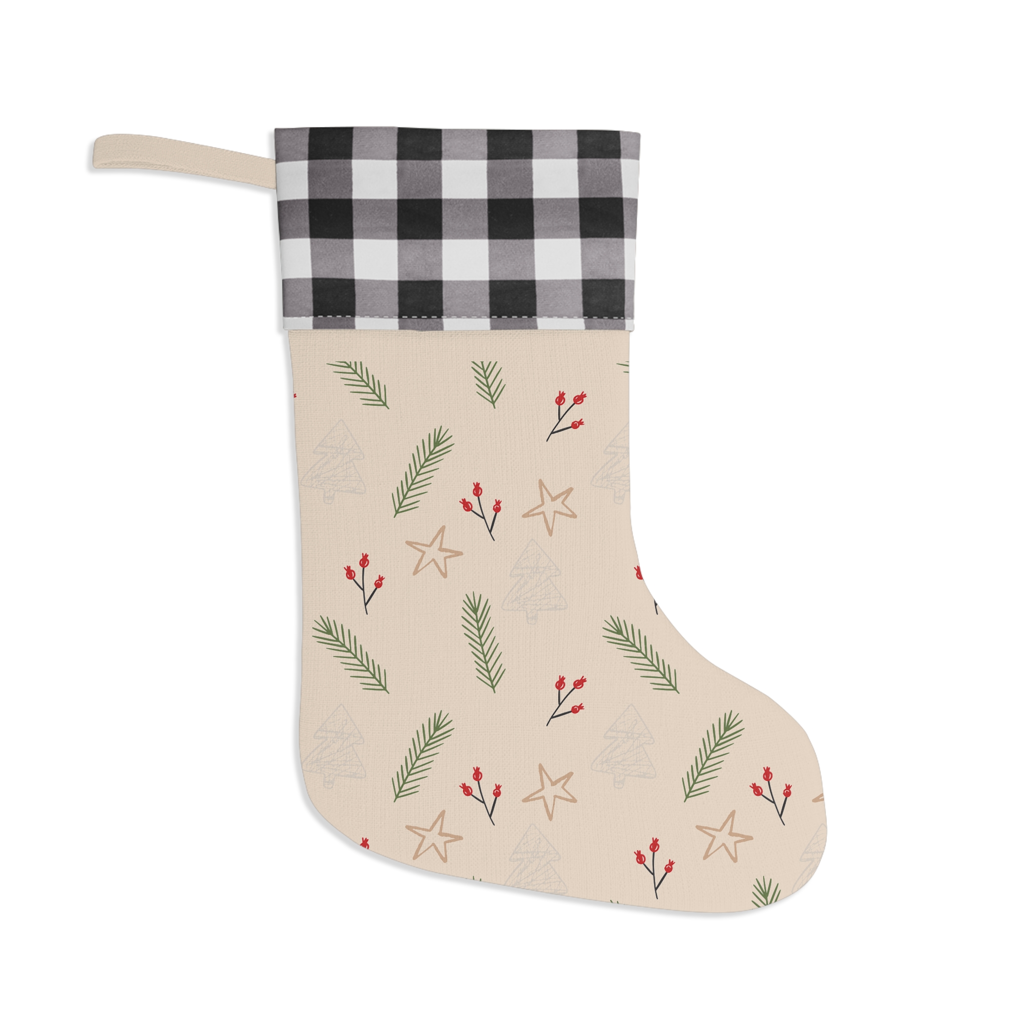 Christmas Stocking | burlap | plaid - Image 5