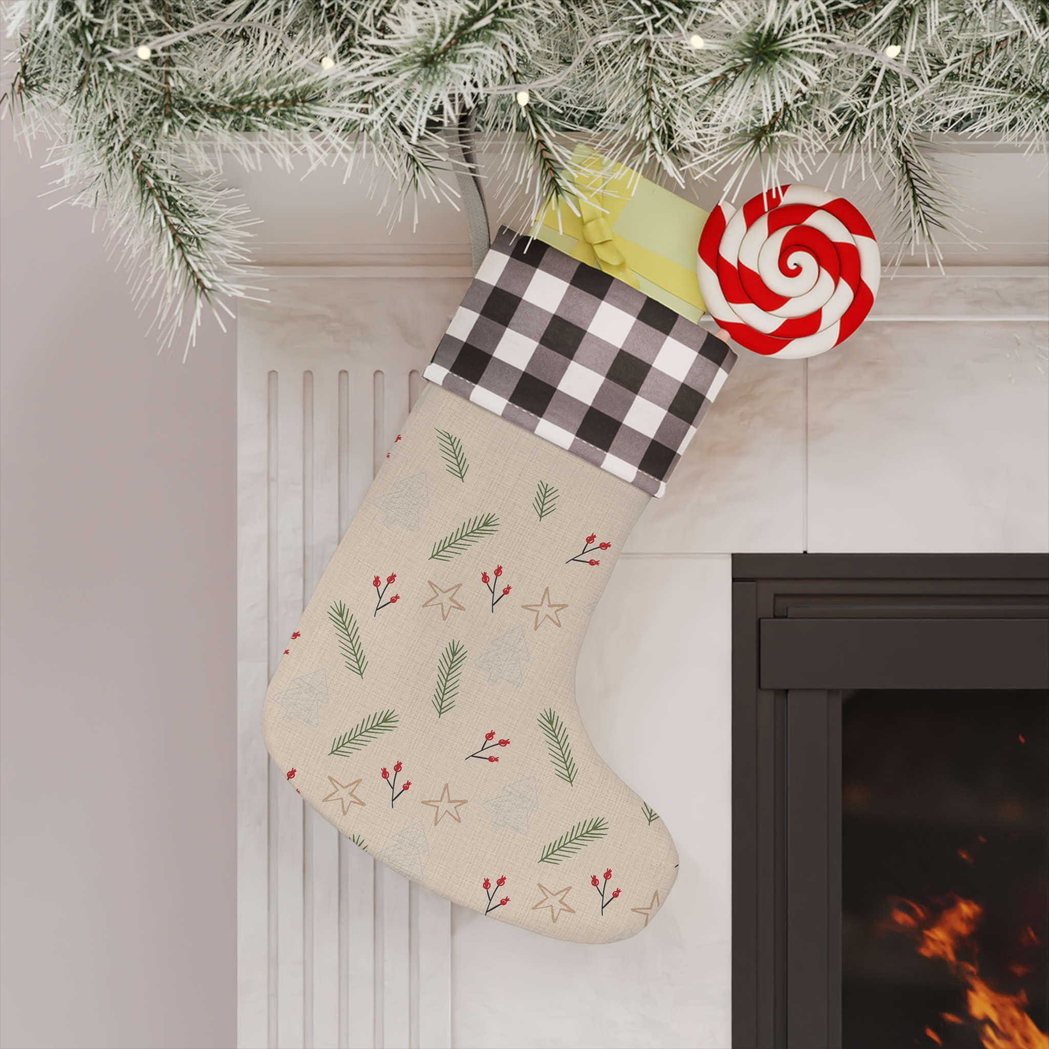 Christmas Stocking | burlap | plaid - Image 8