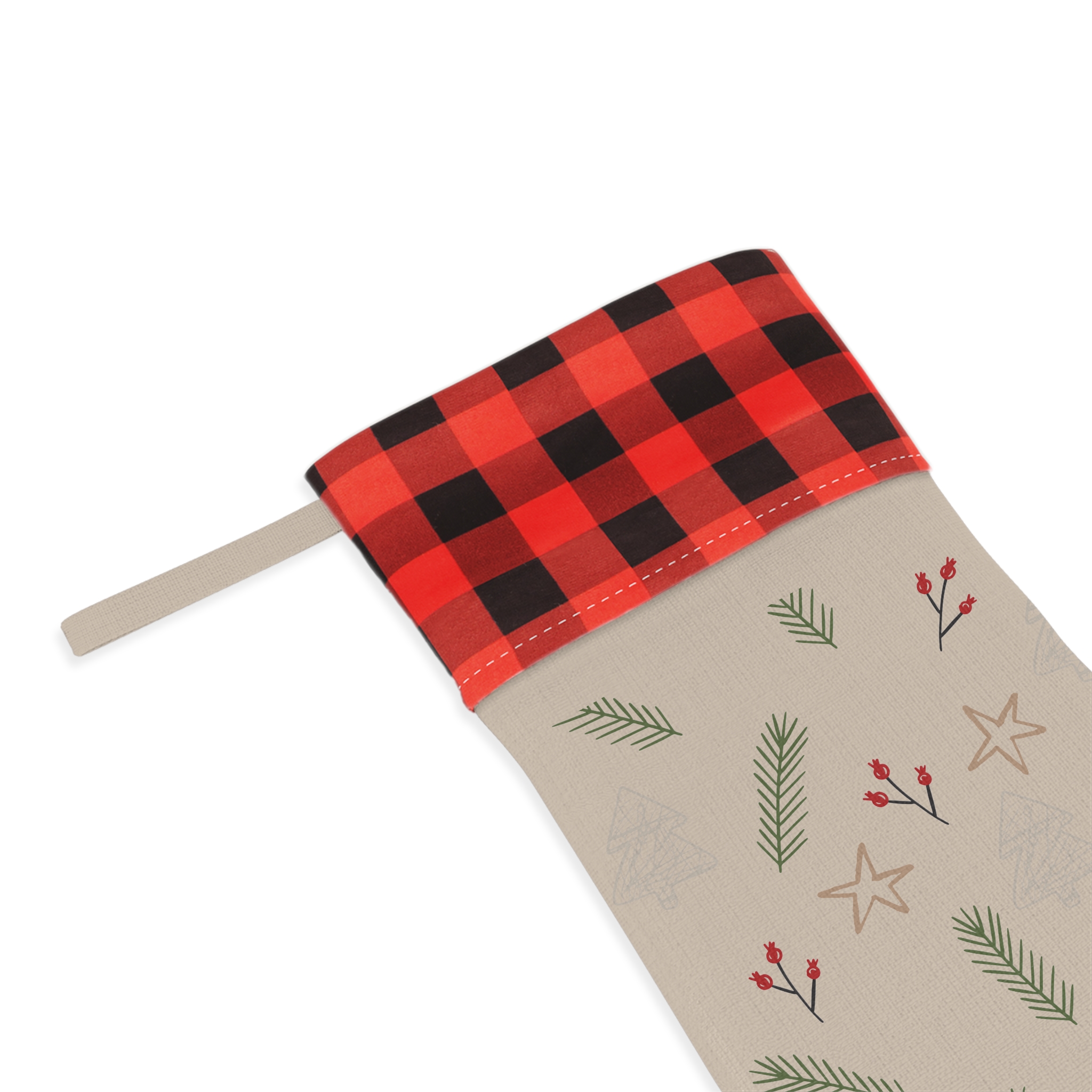 Christmas Stocking | burlap | plaid - Image 3